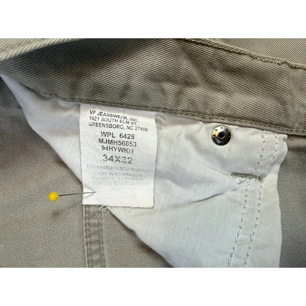Wrangler‎ Pants Jeans Mens 34x32 Carpenter Khaki Beige Work Casual Straight Leg